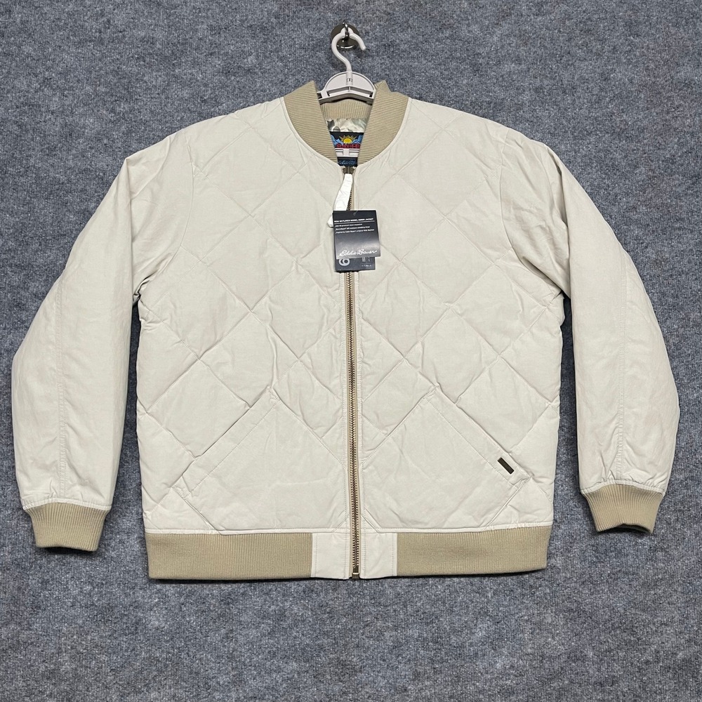 Eddie Bauer Jacket Mens XL Pumice Beige 1936 Skyliner Puffer Goose Down 650 Fill
